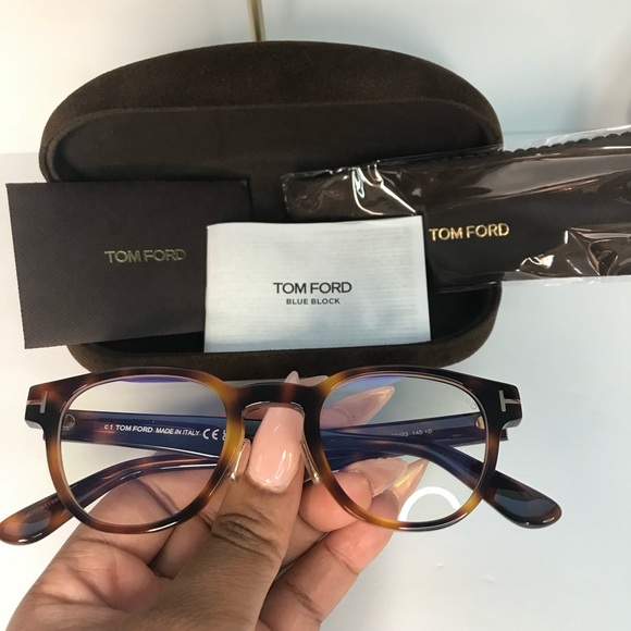 💯 - New Authentic Tom Ford FT5783-D-B 053 47 Shiny Classical Havana/T Logo E… - Picture 11 of 14